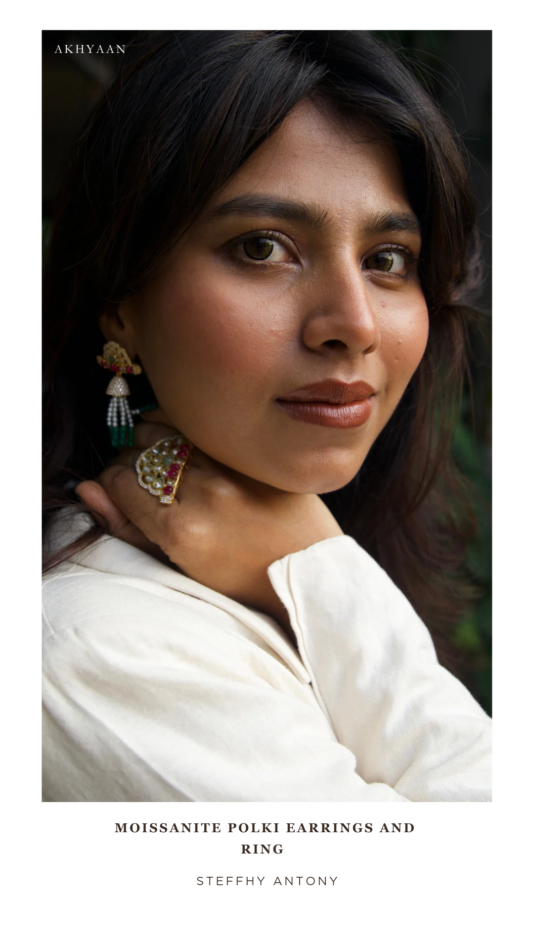 Moissanite Polki Ring