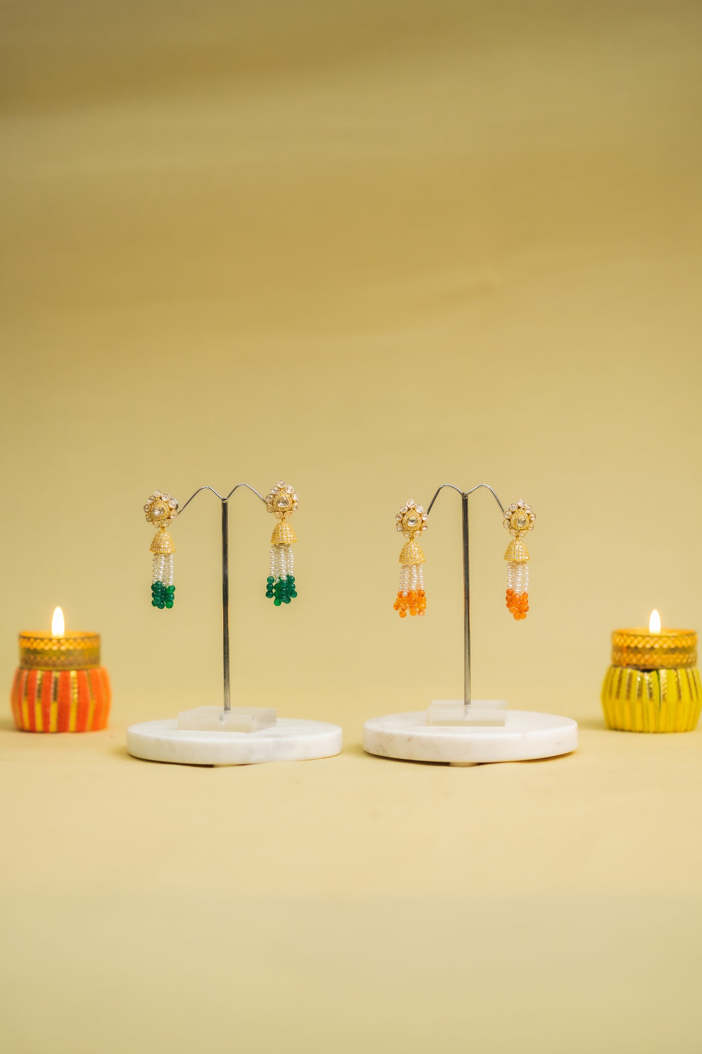 Moissanite Polki Celestial Earrings